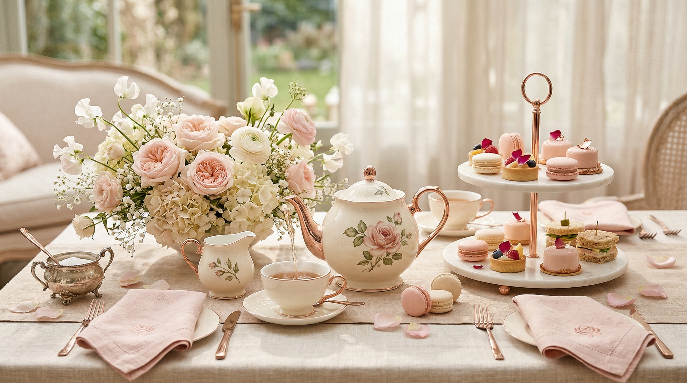 Imagem de catering elegante da Rosa Chá